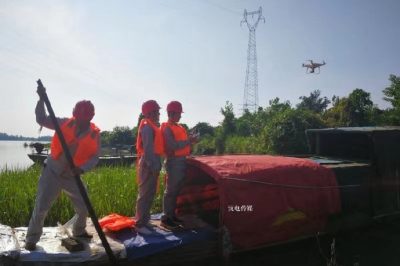 沅江市供電公司對所轄輸電線(xiàn)路利用無(wú)人機進(jìn)行故障排查