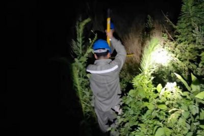 武漢市江夏區供電公司深夜維修10千伏梁小東線(xiàn)故障點(diǎn)