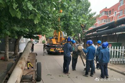 齊河縣某小區電力改造現場(chǎng)