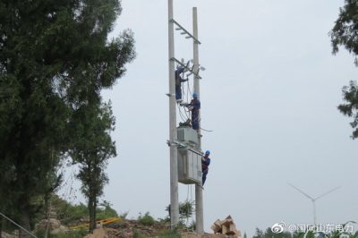 新架高壓線(xiàn)路1200米，新立電桿4基，組裝臺架2處