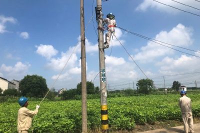 吳江區供電公司在新?tīng)I1號變拆除存在安全隱患的廢舊線(xiàn)路
