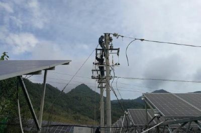略陽(yáng)縣金家河光伏電站并網(wǎng)接入施工現場(chǎng)