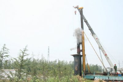 曹縣供電公司110千伏白躍線(xiàn)143-144號桿遷移施工
