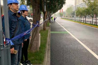 保障2019年西安國際馬拉松高新咖啡街區段電力安全穩定運行