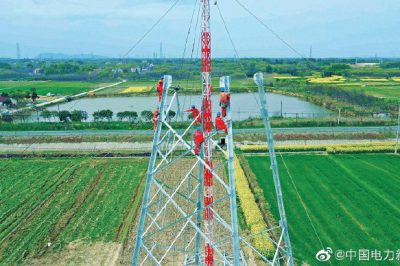 江蘇常州市薛埠鎮洮湖—方麓110千伏線(xiàn)路施工現場(chǎng)