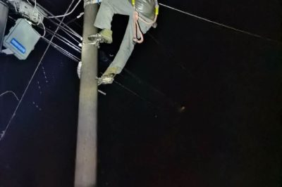 狂風(fēng)暴雨面前爭分奪秒地恢復供電