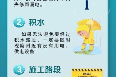 暴雨雷電頻繁，出行謹防觸電