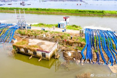 牛首1座排澇站的線(xiàn)路架設和配變安裝工作