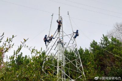 旌橋161線(xiàn)線(xiàn)路改造工程3號鐵塔施工現場(chǎng)